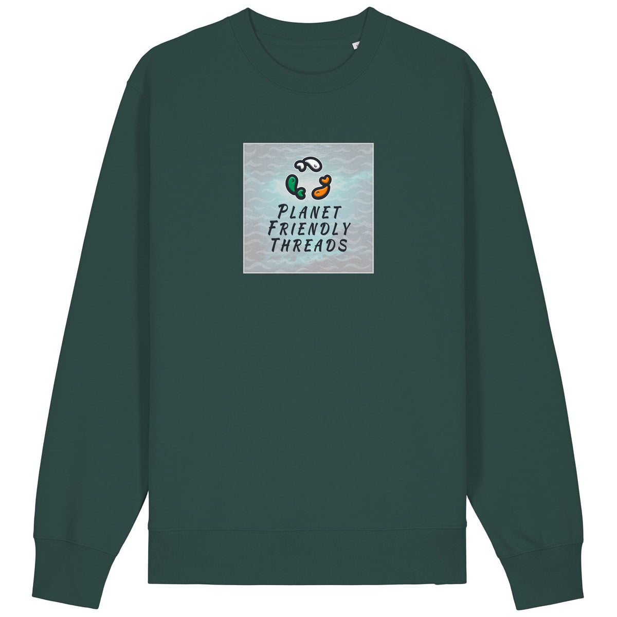 PFT Logo - SSSQUARE - Light Ocean | Jumper | Adult | Crewneck | 350gsm Medium Fit | Glazed Green