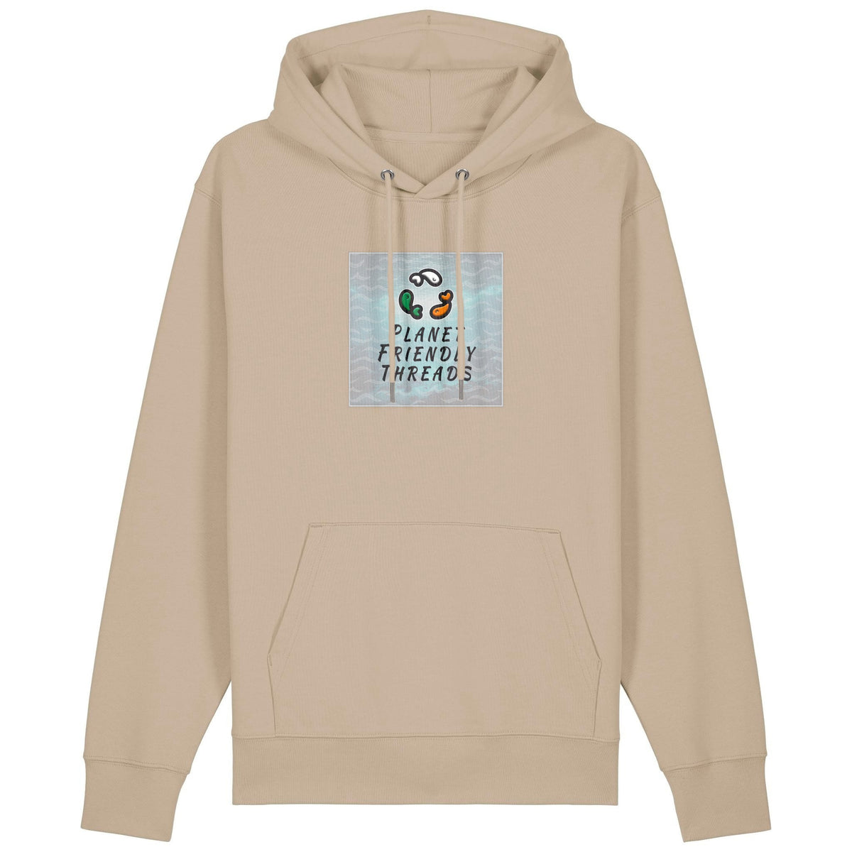 PFT Logo - SSSQUARE - Light Ocean | Hoodie | Adult | Cosy | 350gsm Medium Fit | Desert Dust
