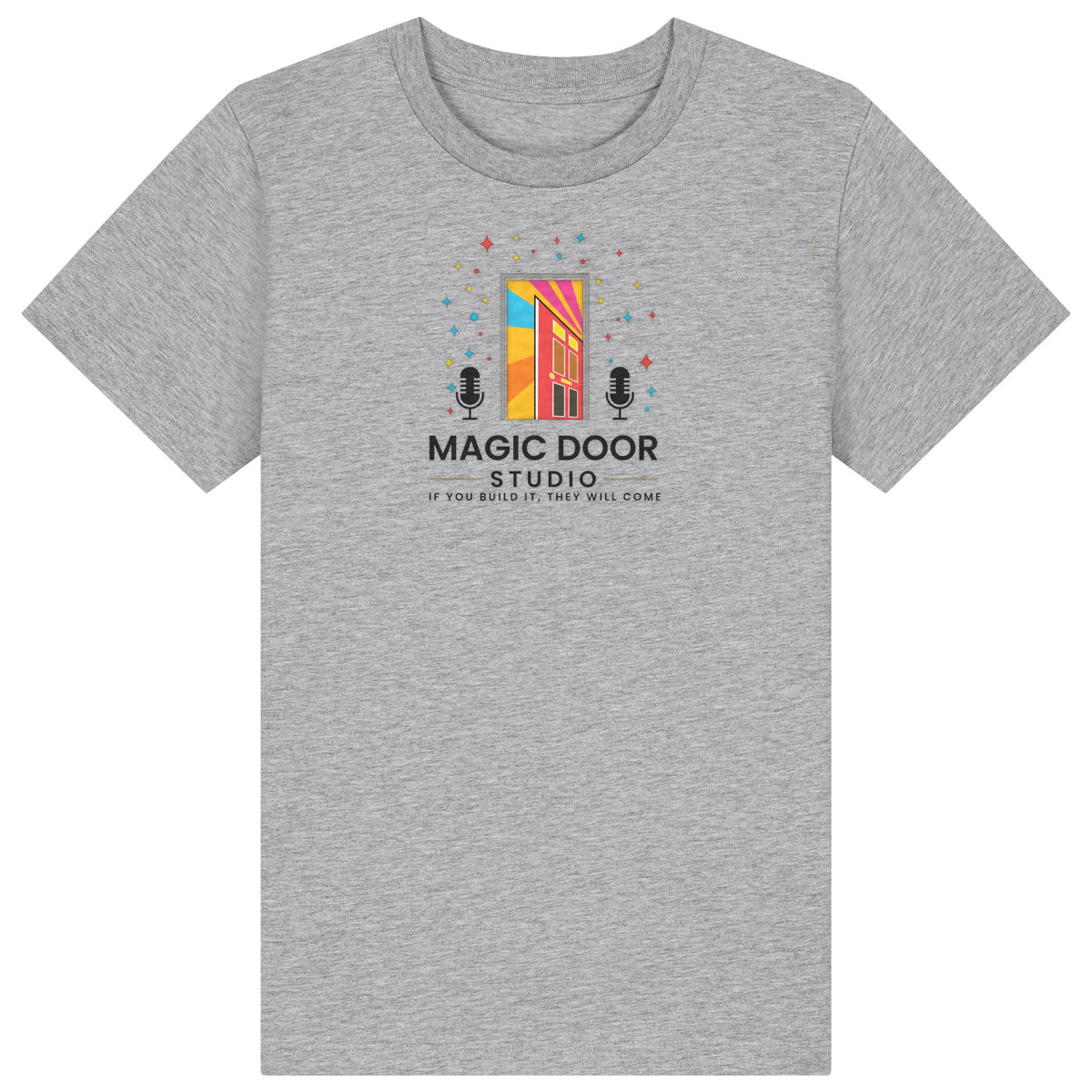 Magic Door Logo | T-Shirt | Kids | Crewneck Short Sleeve | 155gsm Medium Fit | Heather Grey