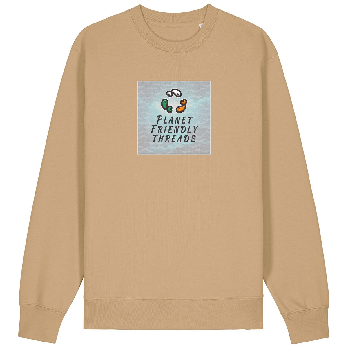 PFT Logo - SSSQUARE - Light Ocean | Jumper | Adult | Crewneck | 350gsm Medium Fit | Latte