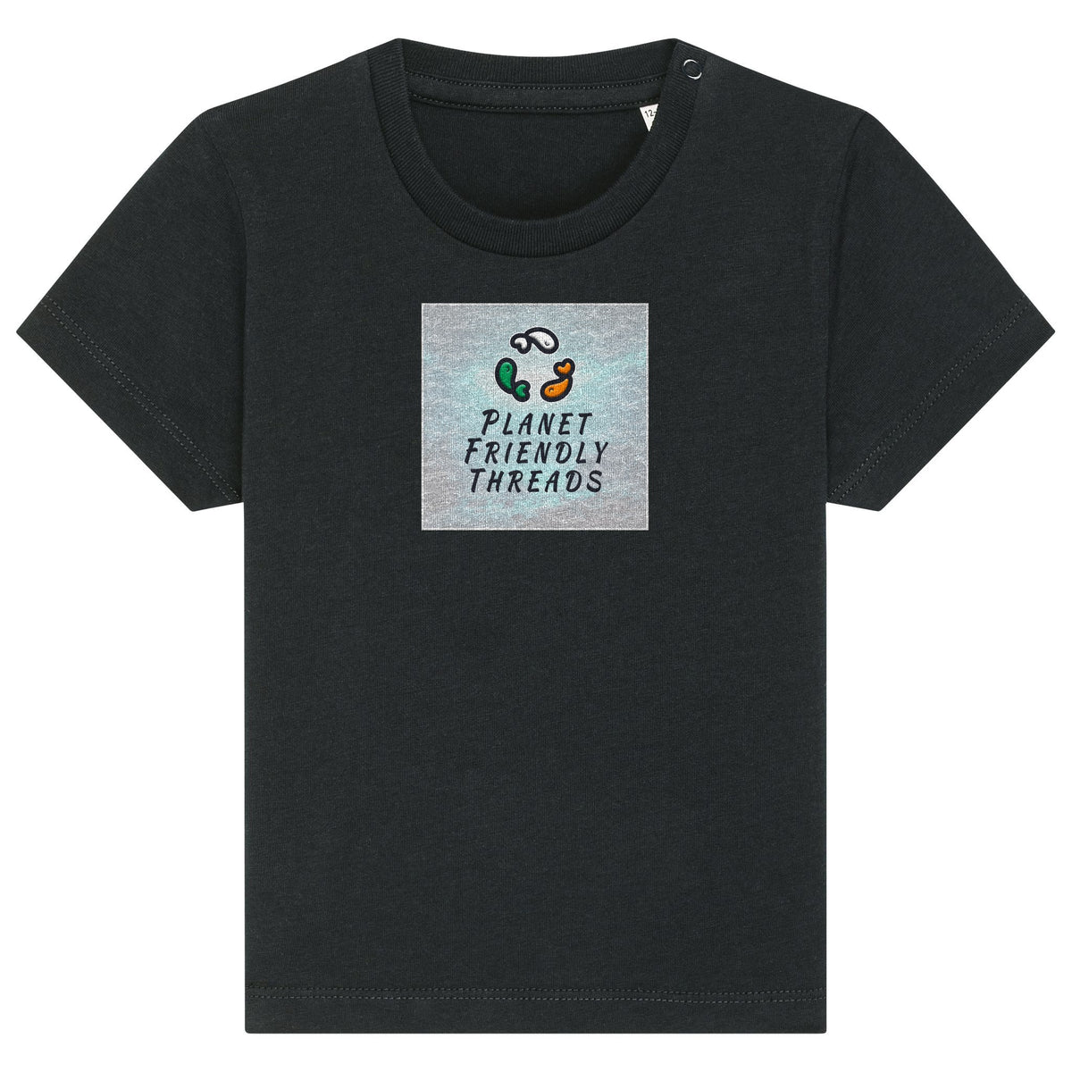 PFT Logo - SSSQUARE - Light Ocean | T-Shirt | Baby | Crewneck Short Sleeve | 155gsm Medium Fit | Black