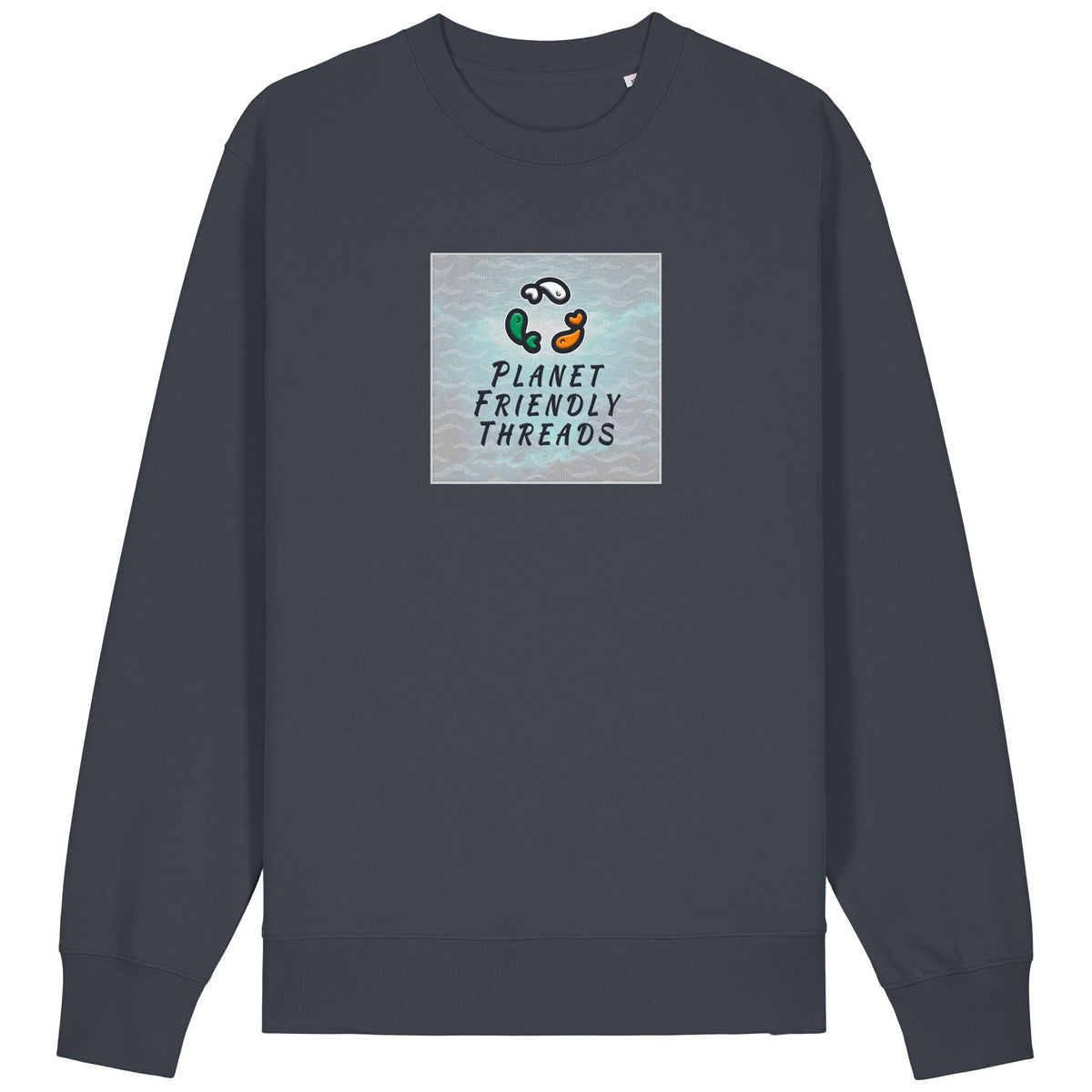 PFT Logo - SSSQUARE - Light Ocean | Jumper | Adult | Crewneck | 350gsm Medium Fit | India Ink Grey