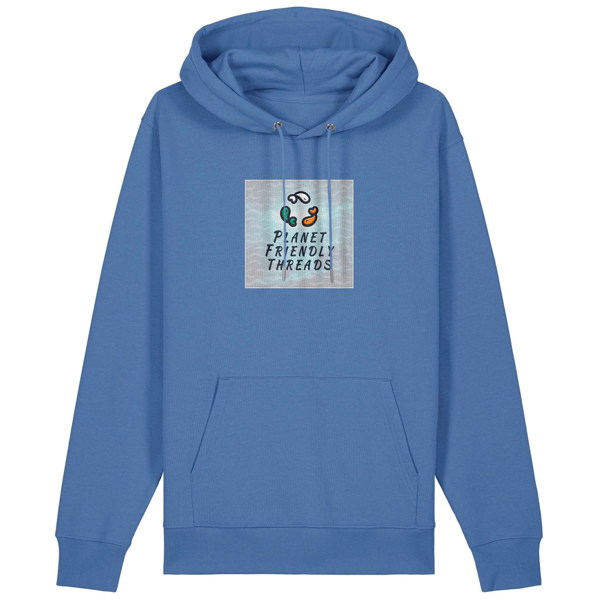 PFT Logo - SSSQUARE - Light Ocean | Hoodie | Adult | Cosy | 350gsm Medium Fit | Bright Blue