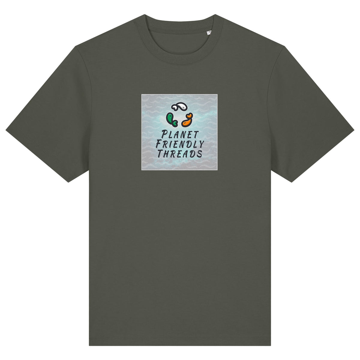 PFT Logo - SSSQUARE - Light Ocean | T-Shirt | Adult | Crewneck Short Sleeve | 215gsm Relaxed Fit | Khaki