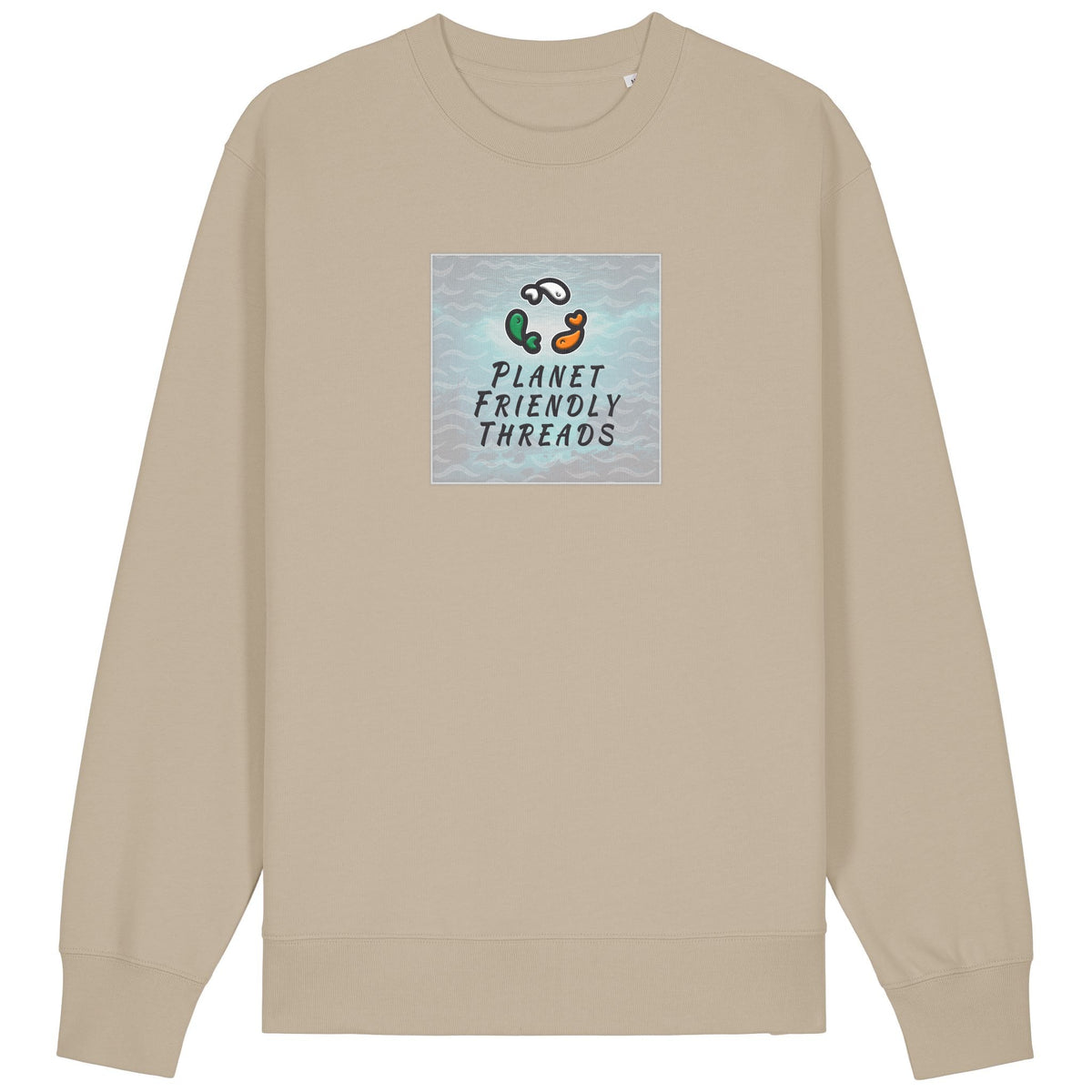 PFT Logo - SSSQUARE - Light Ocean | Jumper | Adult | Crewneck | 350gsm Medium Fit | Desert Dust