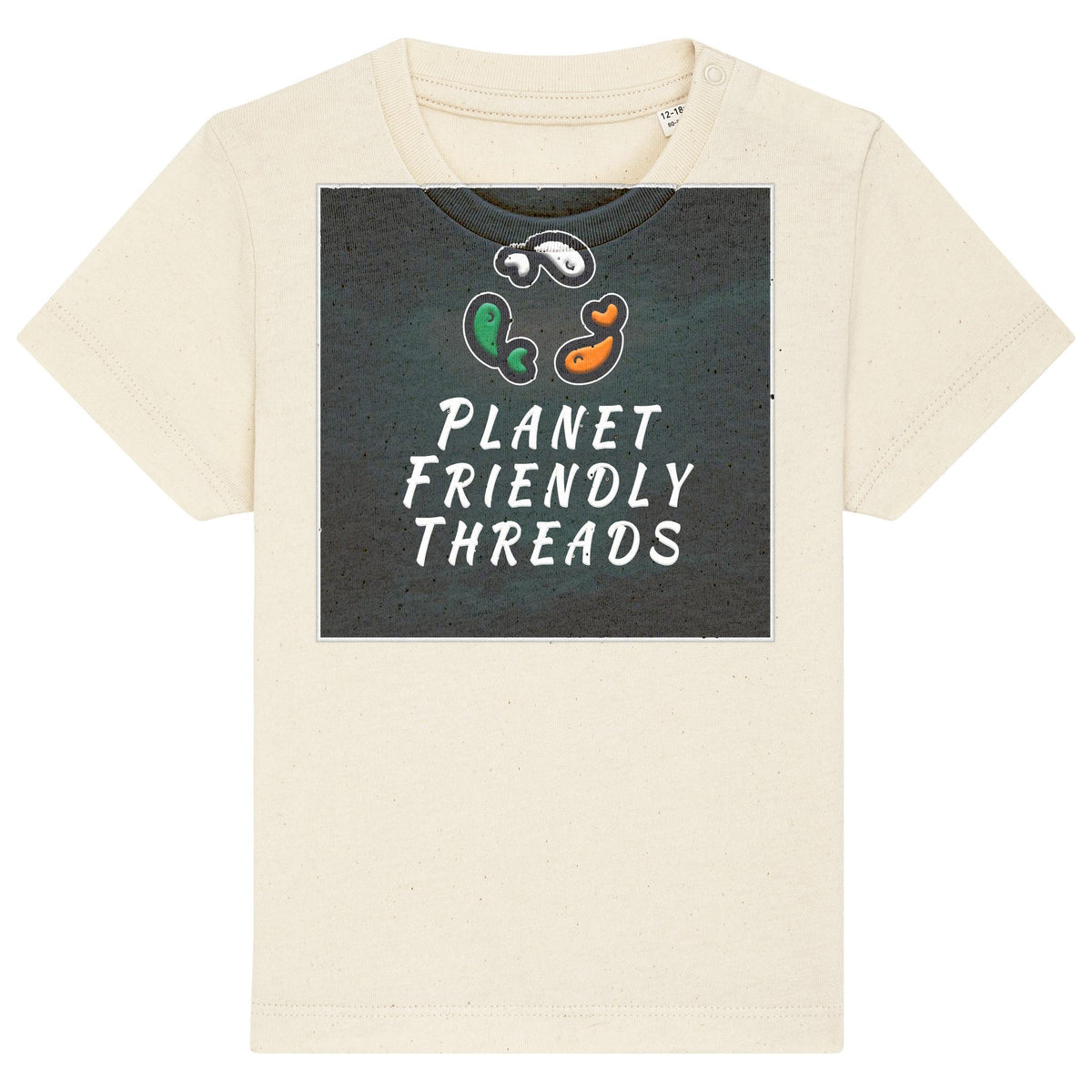 PFT Logo - dark | T-Shirt | Baby | Crewneck Short Sleeve | 155gsm Medium Fit | Natural Raw