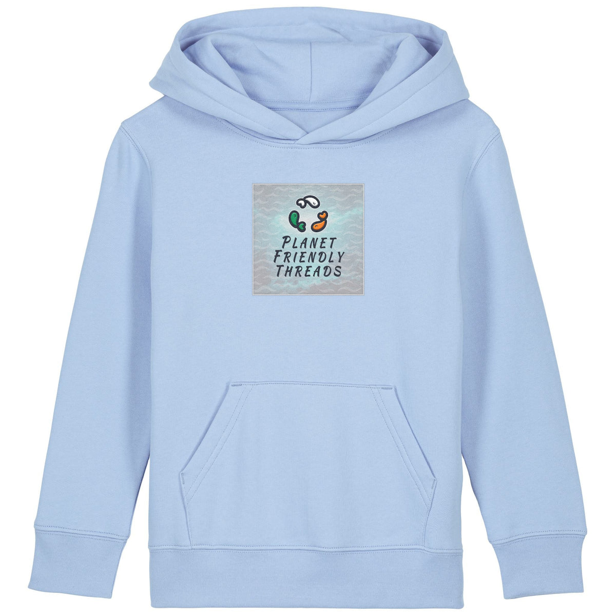 PFT Logo - SSSQUARE - Light Ocean | Hoodie | Kids | Cosy | 300gsm Medium Fit | Blue Soul