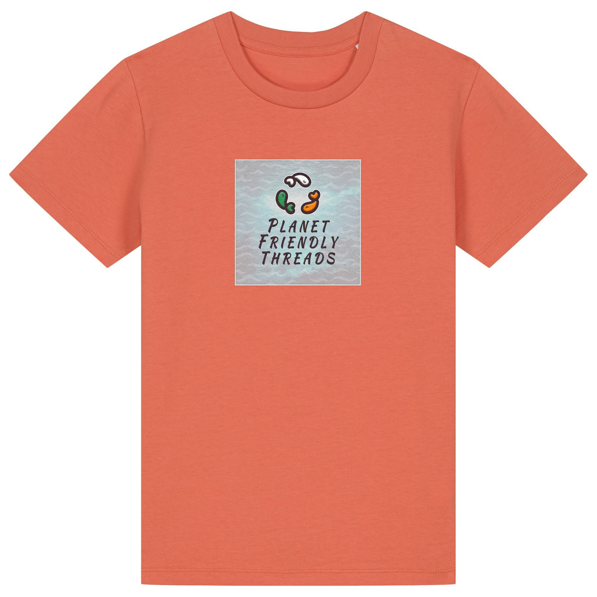 PFT Logo - SSSQUARE - Light Ocean | T-Shirt | Kids | Crewneck Short Sleeve | 155gsm Medium Fit | Fiesta