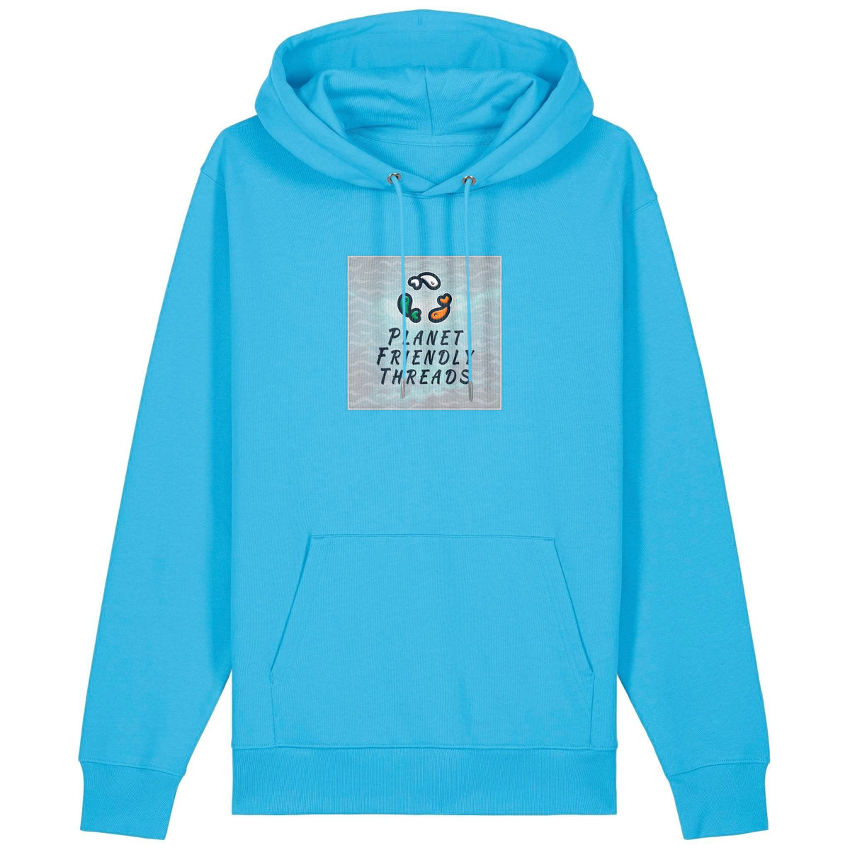 PFT Logo - SSSQUARE - Light Ocean | Hoodie | Adult | Cosy | 350gsm Medium Fit | Aqua Blue