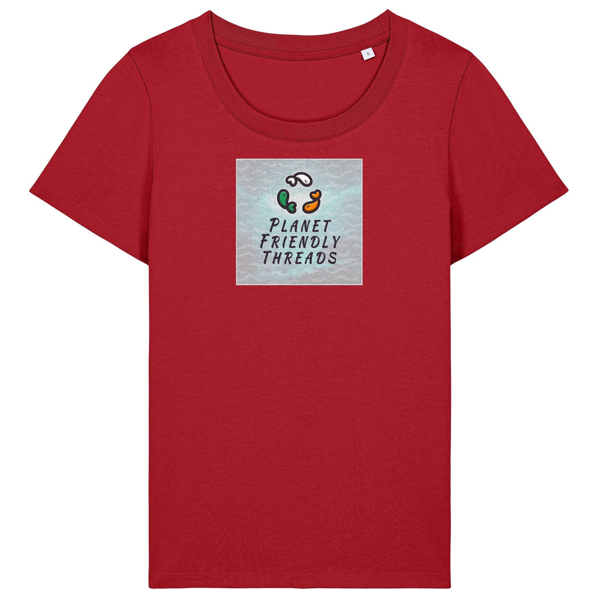 PFT Logo - SSSQUARE - Light Ocean | T-Shirt | Adult | Ladies Short Sleeve | 155gsm Fitted | Red