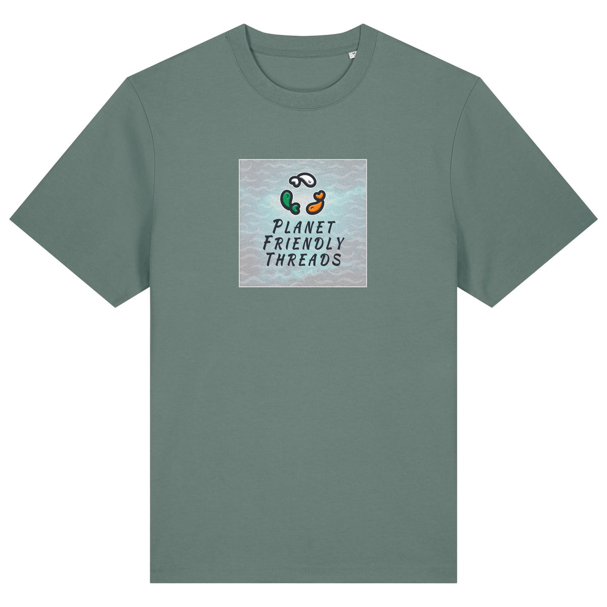 PFT Logo - SSSQUARE - Light Ocean | T-Shirt | Adult | Crewneck Short Sleeve | 215gsm Relaxed Fit | Green Bay