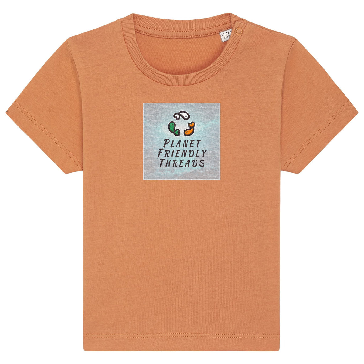 PFT Logo - SSSQUARE - Light Ocean | T-Shirt | Baby | Crewneck Short Sleeve | 155gsm Medium Fit | Volcano Stone