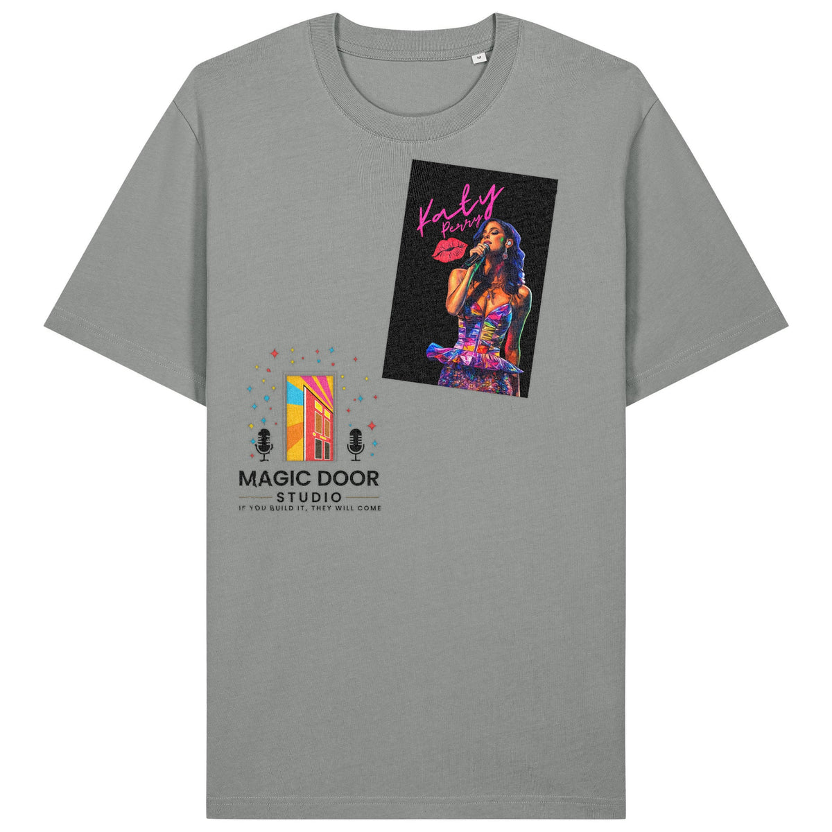 Katy Perry | T-Shirt | Adult | Crewneck Short Sleeve | 215gsm Relaxed Fit | Misty Grey