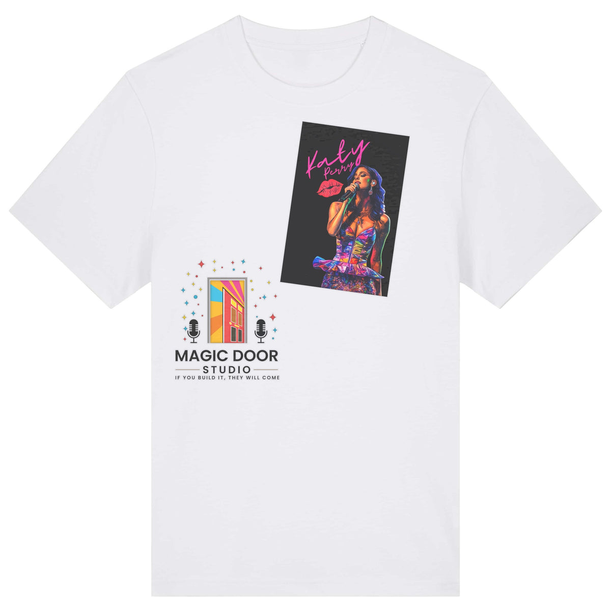 Katy Perry | T-Shirt | Adult | Crewneck Short Sleeve | 215gsm Relaxed Fit | White