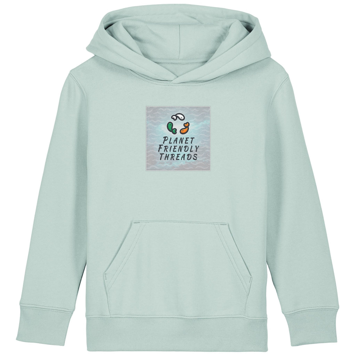 PFT Logo - SSSQUARE - Light Ocean | Hoodie | Kids | Cosy | 300gsm Medium Fit | Caribbean Blue