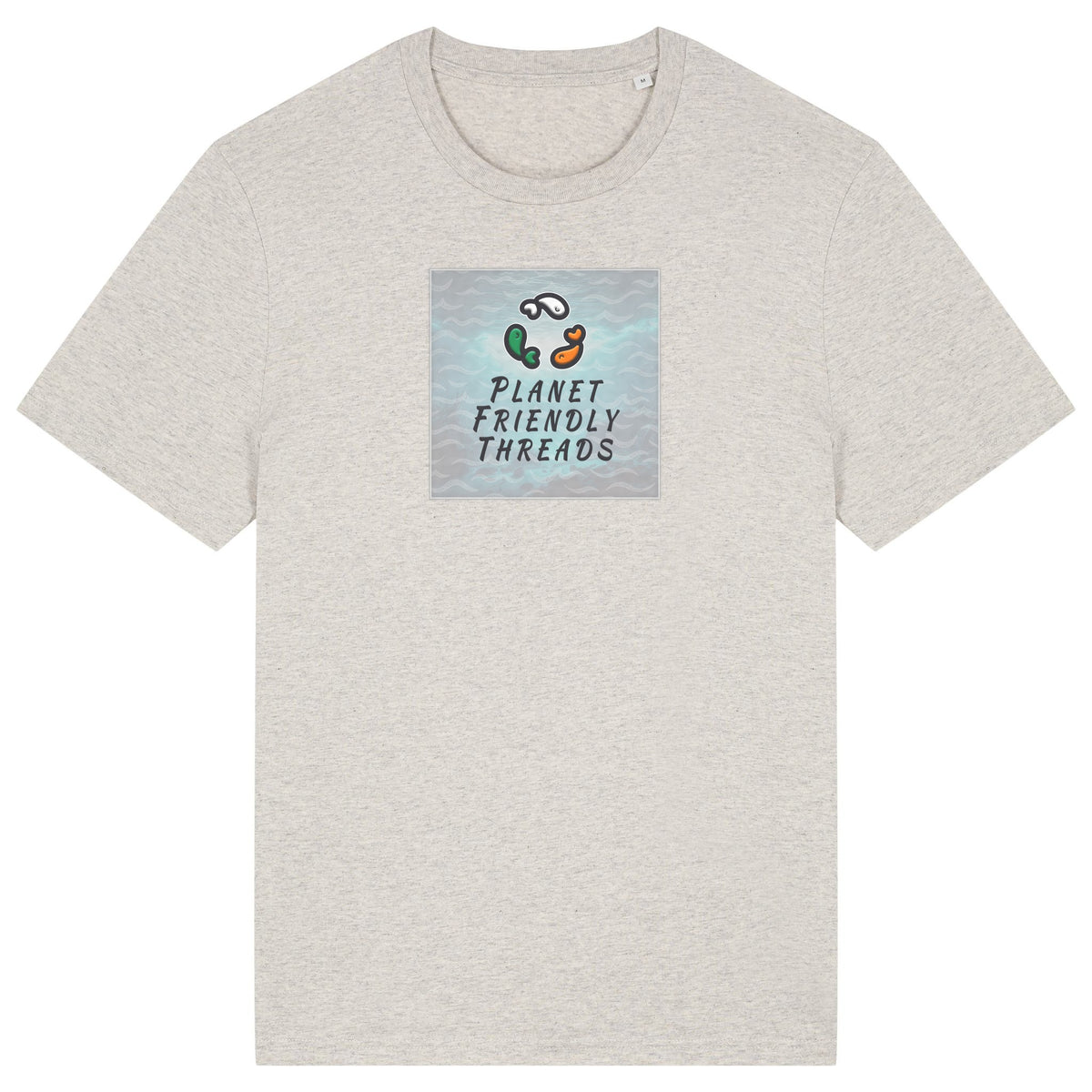 PFT Logo - SSSQUARE - Light Ocean | T-Shirt | Adult | Crewneck Short Sleeve | 180gsm Medium Fit | Heather Haze