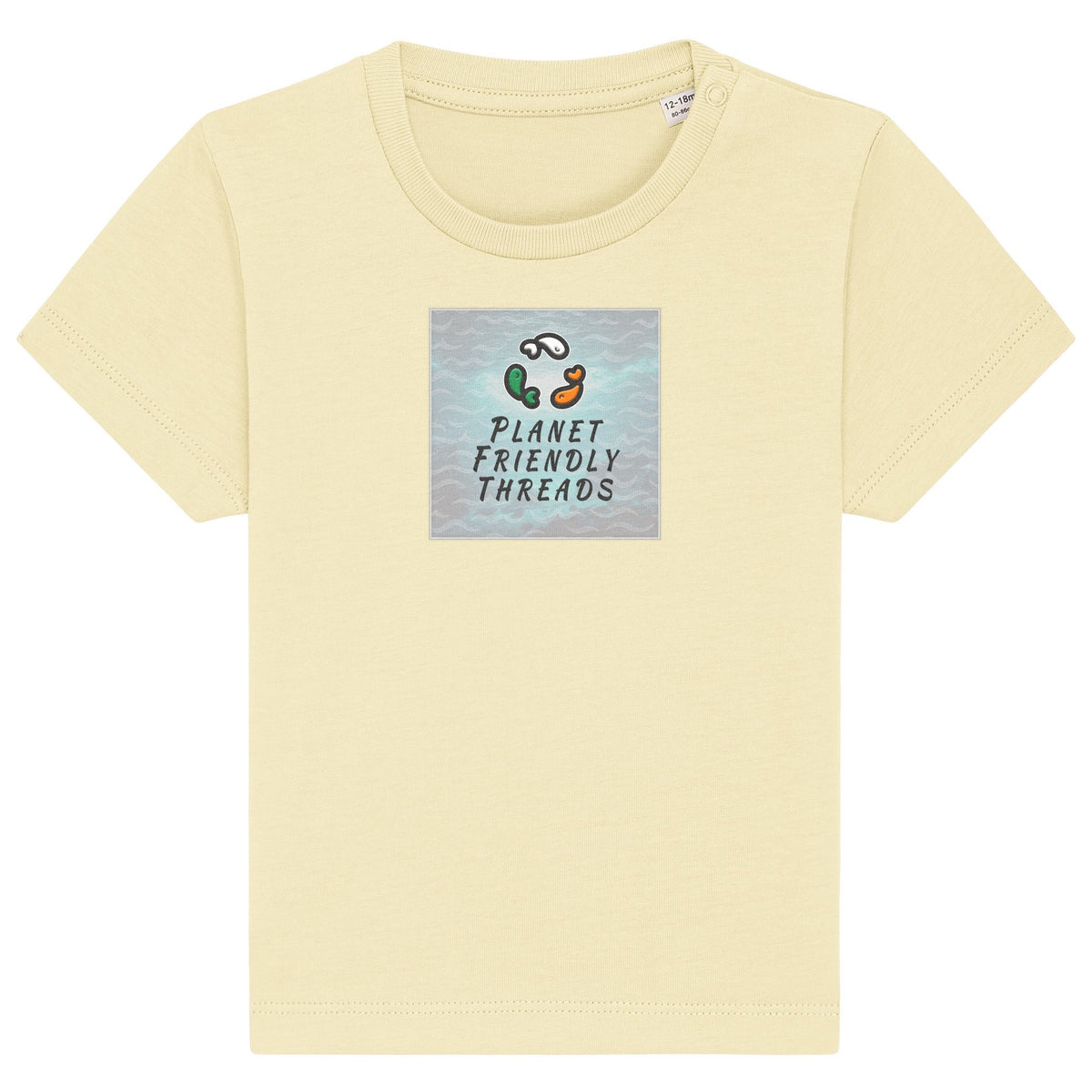 PFT Logo - SSSQUARE - Light Ocean | T-Shirt | Baby | Crewneck Short Sleeve | 155gsm Medium Fit | Butter