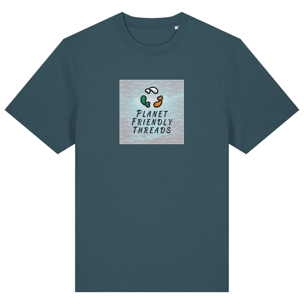 PFT Logo - SSSQUARE - Light Ocean | T-Shirt | Adult | Crewneck Short Sleeve | 215gsm Relaxed Fit | Stargazer