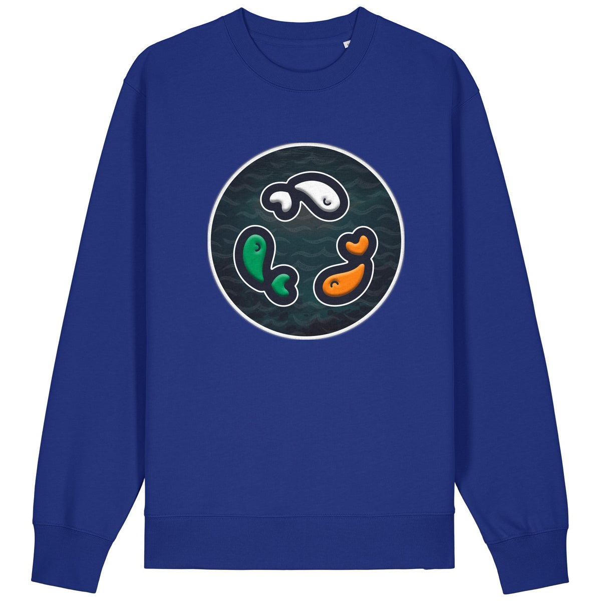 PFT Fish - Circle - Dark | Jumper | Adult | Crewneck | 350gsm Medium Fit | Worker Blue