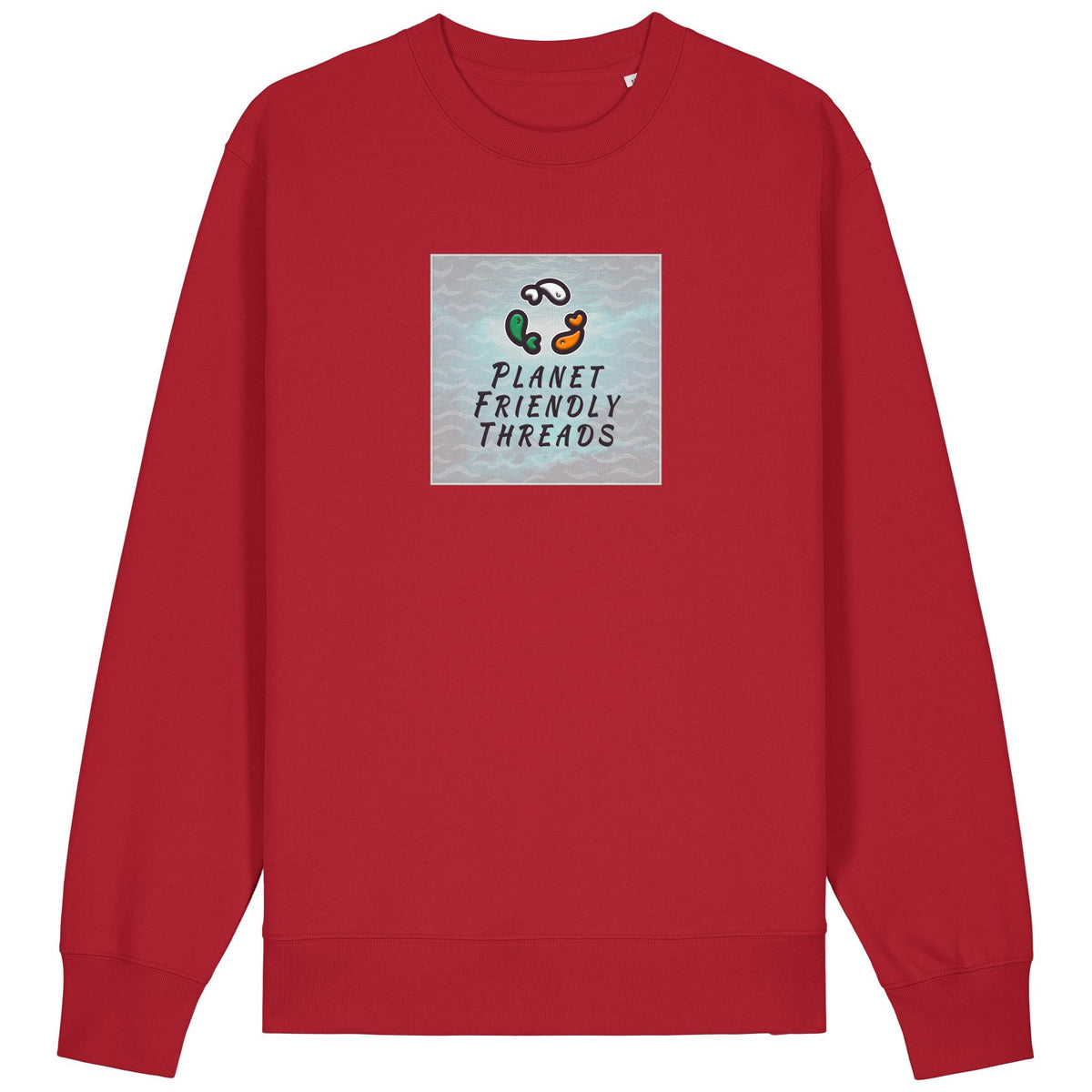 PFT Logo - SSSQUARE - Light Ocean | Jumper | Adult | Crewneck | 350gsm Medium Fit | Red