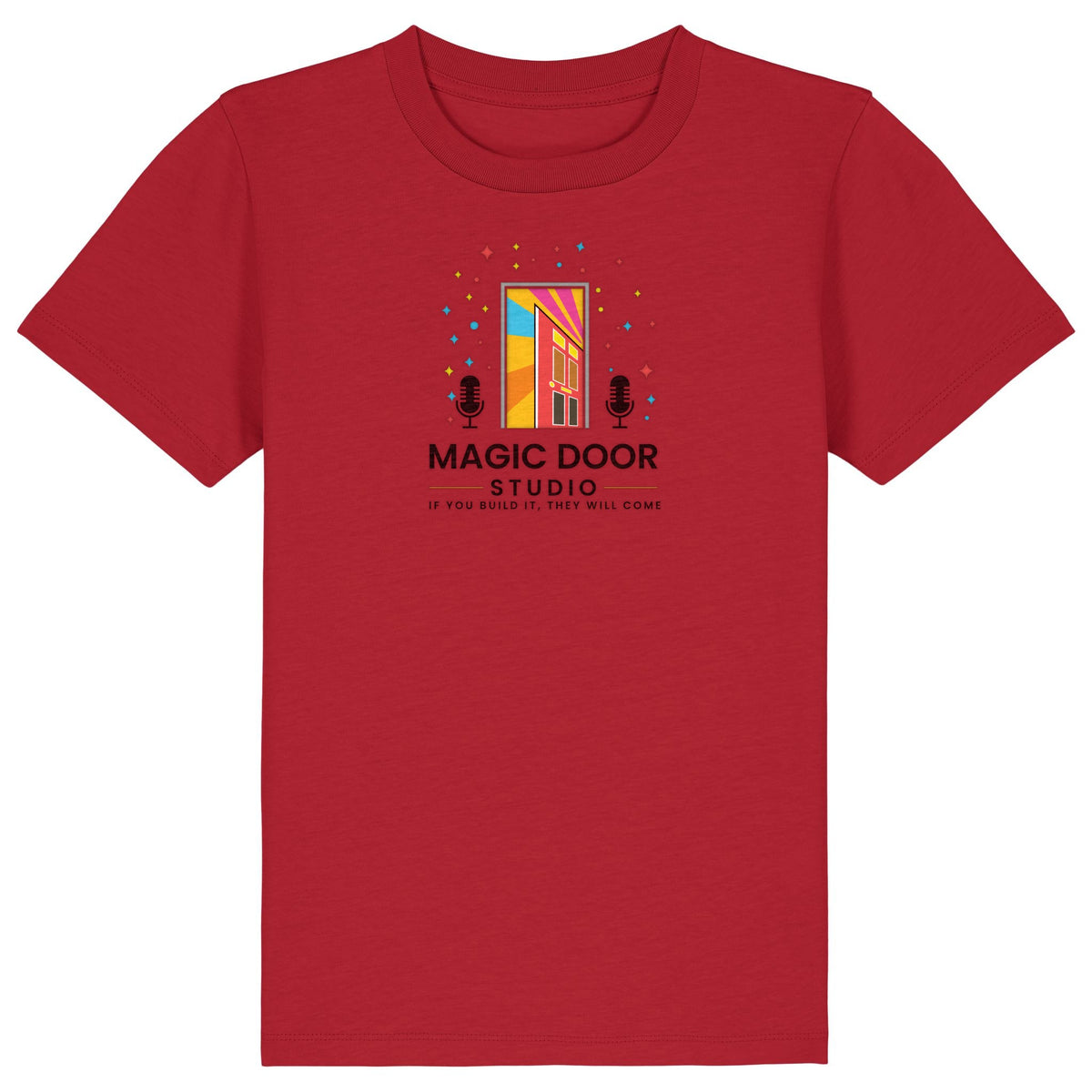 Magic Door Logo | T-Shirt | Kids | Crewneck Short Sleeve | 155gsm Medium Fit | Red