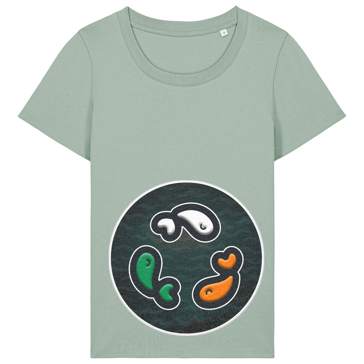 PFT Fish - Circle - Dark | T-Shirt | Adult | Ladies Short Sleeve | 155gsm Fitted | Aloe