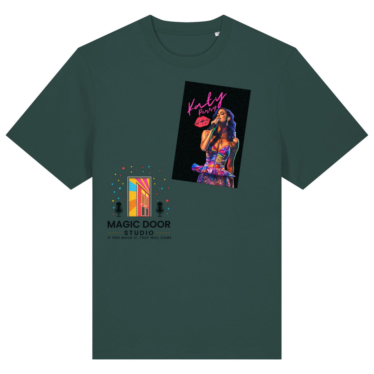 Katy Perry | T-Shirt | Adult | Crewneck Short Sleeve | 215gsm Relaxed Fit | Glazed Green