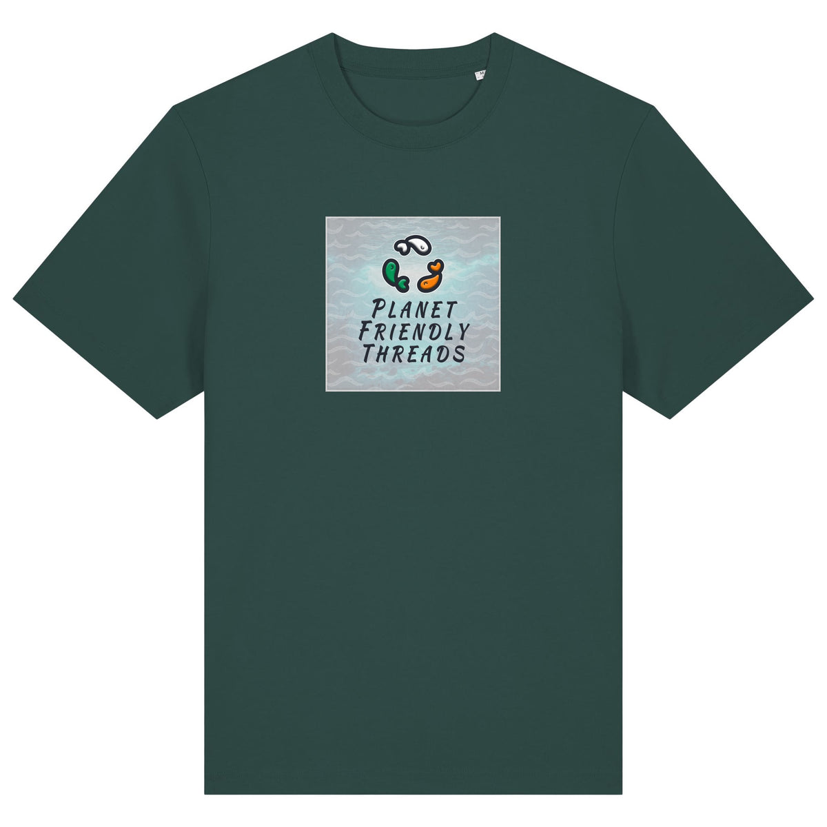 PFT Logo - SSSQUARE - Light Ocean | T-Shirt | Adult | Crewneck Short Sleeve | 215gsm Relaxed Fit | Glazed Green