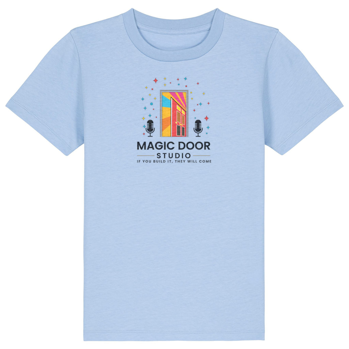 Magic Door Logo | T-Shirt | Kids | Crewneck Short Sleeve | 155gsm Medium Fit | Blue Soul