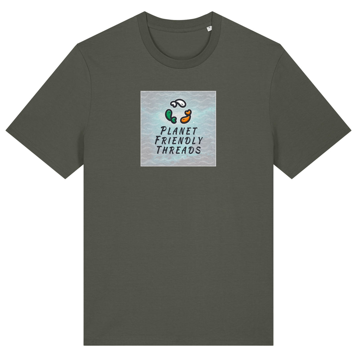 PFT Logo - SSSQUARE - Light Ocean | T-Shirt | Adult | Crewneck Short Sleeve | 180gsm Medium Fit | Khaki