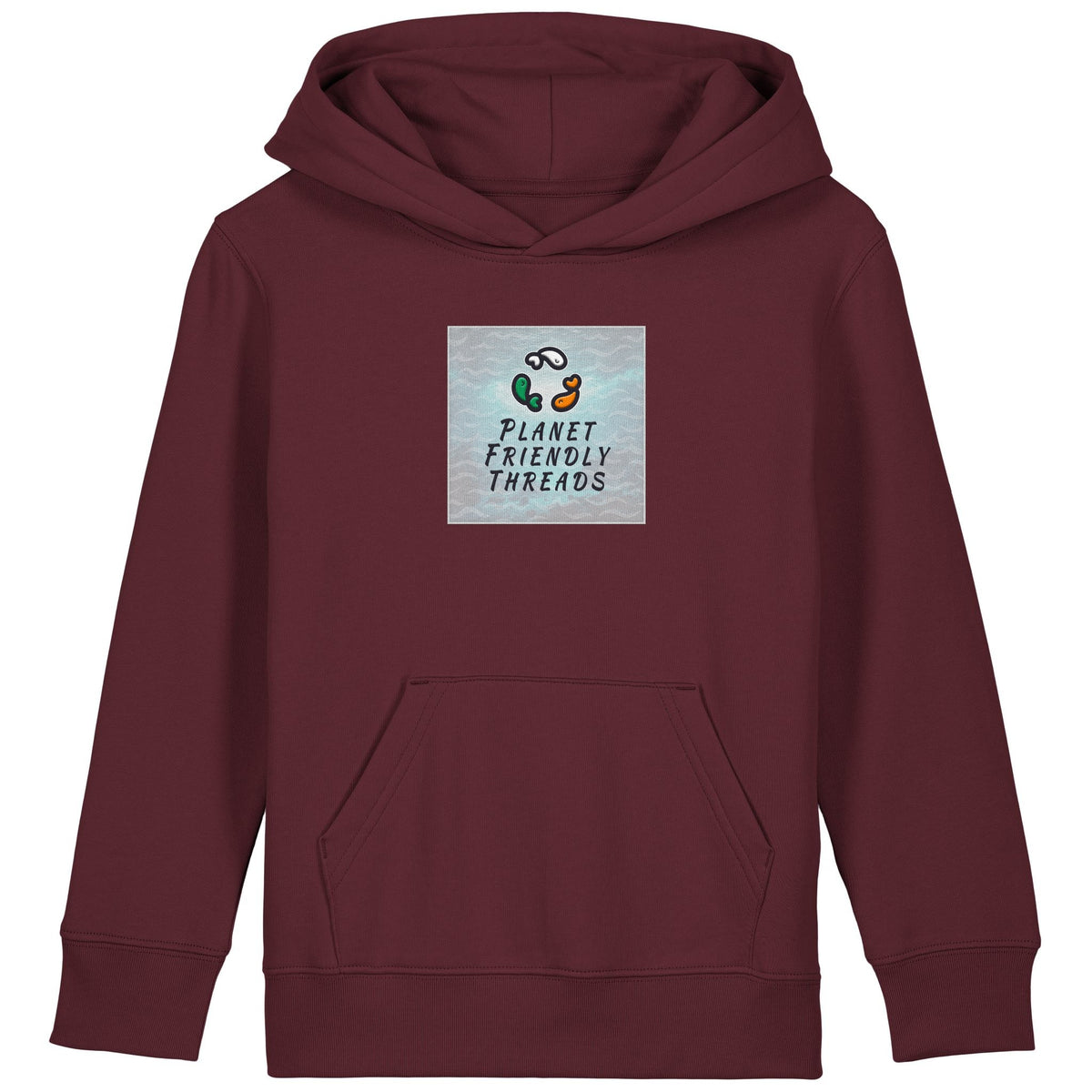 PFT Logo - SSSQUARE - Light Ocean | Hoodie | Kids | Cosy | 300gsm Medium Fit | Burgundy
