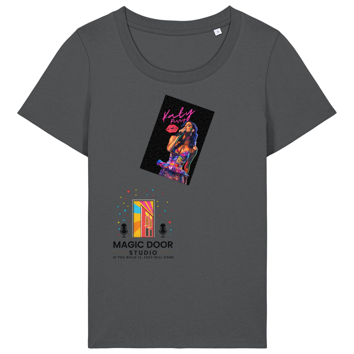 Katy Perry | T-Shirt | Adult | Ladies Short Sleeve | 155gsm Fitted | Anthracite