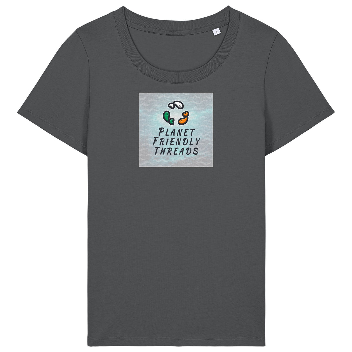 PFT Logo - SSSQUARE - Light Ocean | T-Shirt | Adult | Ladies Short Sleeve | 155gsm Fitted | Anthracite