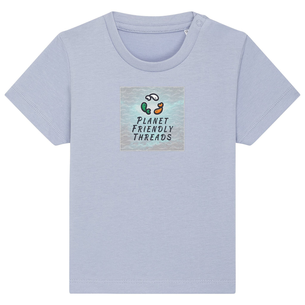 PFT Logo - SSSQUARE - Light Ocean | T-Shirt | Baby | Crewneck Short Sleeve | 155gsm Medium Fit | Serene Blue