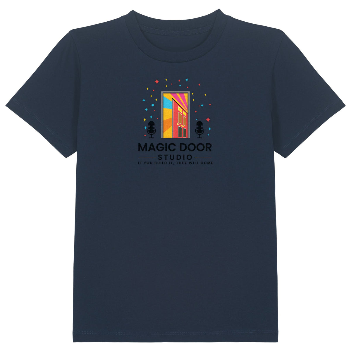 Magic Door Logo | T-Shirt | Kids | Crewneck Short Sleeve | 155gsm Medium Fit | French Navy