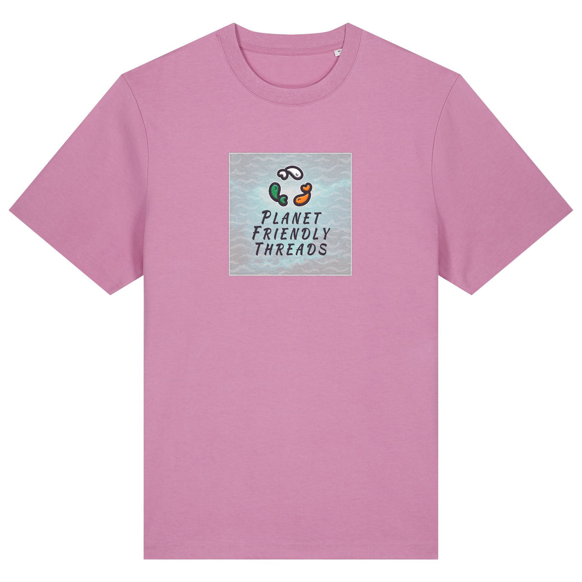 PFT Logo - SSSQUARE - Light Ocean | T-Shirt | Adult | Crewneck Short Sleeve | 215gsm Relaxed Fit | Bubble Pink