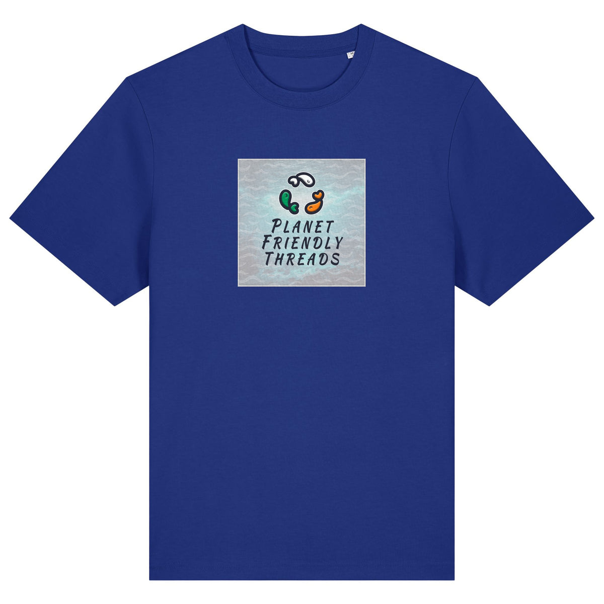 PFT Logo - SSSQUARE - Light Ocean | T-Shirt | Adult | Crewneck Short Sleeve | 215gsm Relaxed Fit | Worker Blue