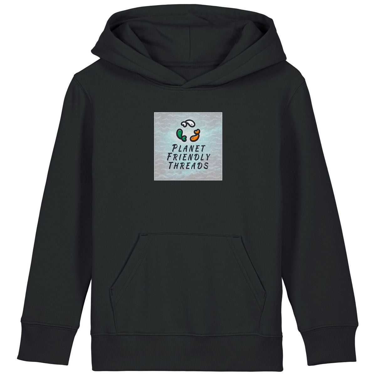 PFT Logo - SSSQUARE - Light Ocean | Hoodie | Kids | Cosy | 300gsm Medium Fit | Black
