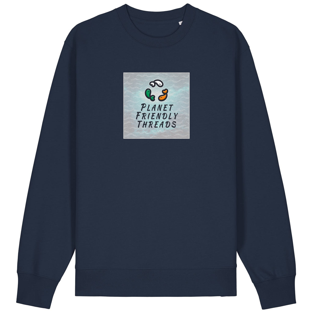 PFT Logo - SSSQUARE - Light Ocean | Jumper | Adult | Crewneck | 350gsm Medium Fit | French Navy