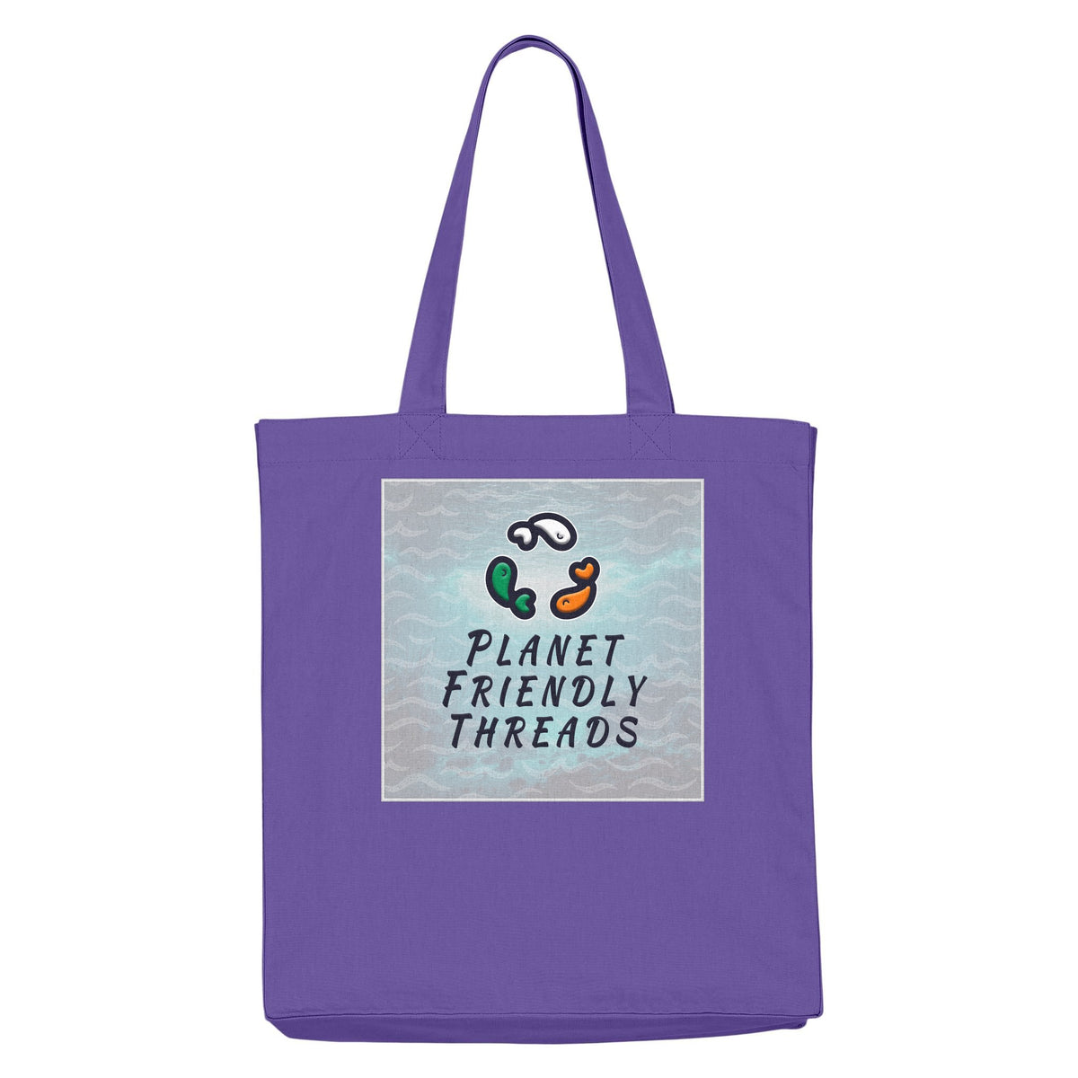 Planet Friendly Logo - Square - Ocean Light | Other | Adult | Tote Bag | 220gsm | Purple Love