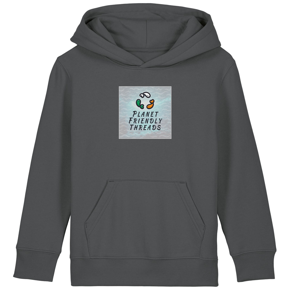 PFT Logo - SSSQUARE - Light Ocean | Hoodie | Kids | Cosy | 300gsm Medium Fit | Anthracite