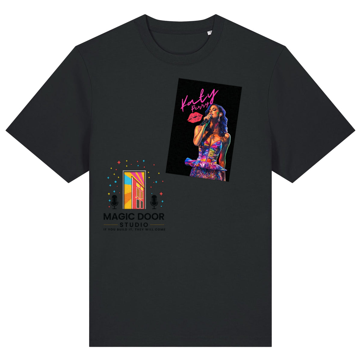 Katy Perry | T-Shirt | Adult | Crewneck Short Sleeve | 215gsm Relaxed Fit | Black