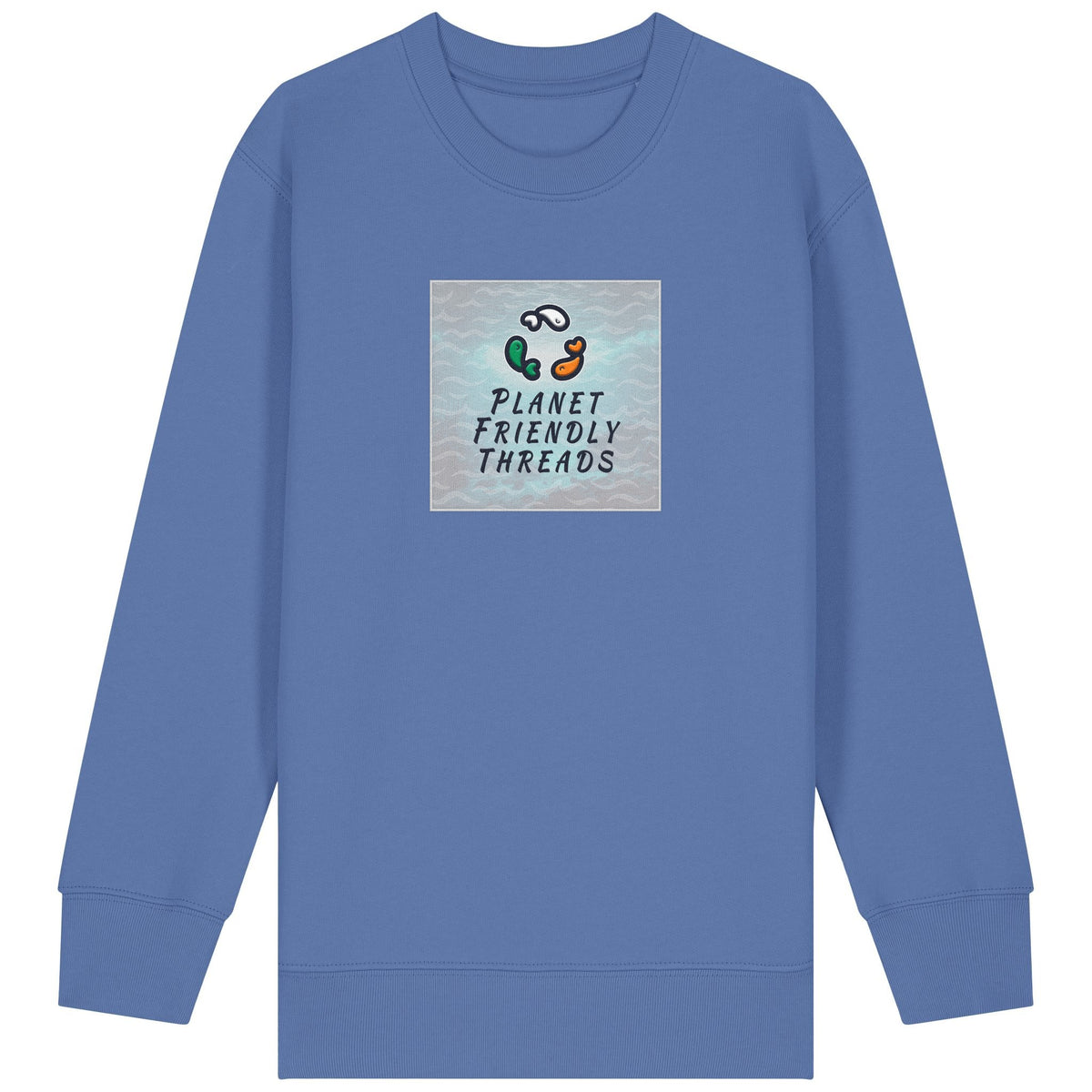 PFT Logo - SSSQUARE - Light Ocean | Jumper | Kids | Crewneck | 300gsm Medium Fit | Bright Blue