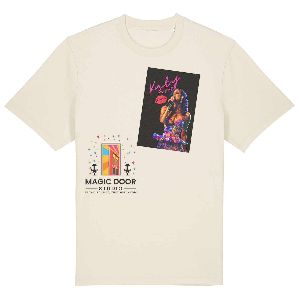 Katy Perry | T-Shirt | Adult | Crewneck Short Sleeve | 215gsm Relaxed Fit | Natural Raw