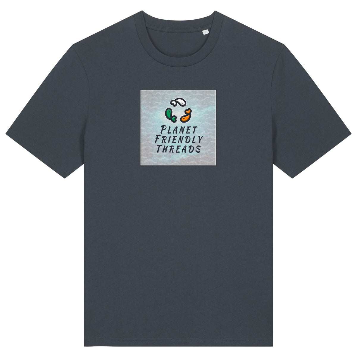 PFT Logo - SSSQUARE - Light Ocean | T-Shirt | Adult | Crewneck Short Sleeve | 180gsm Medium Fit | India Ink Grey