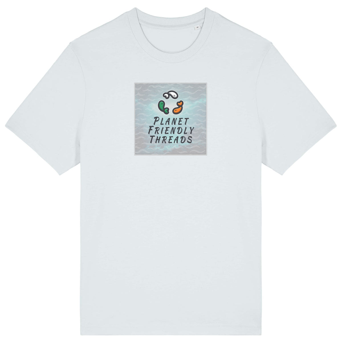 PFT Logo - SSSQUARE - Light Ocean | T-Shirt | Adult | Crewneck Short Sleeve | 215gsm Relaxed Fit | Blue Ice