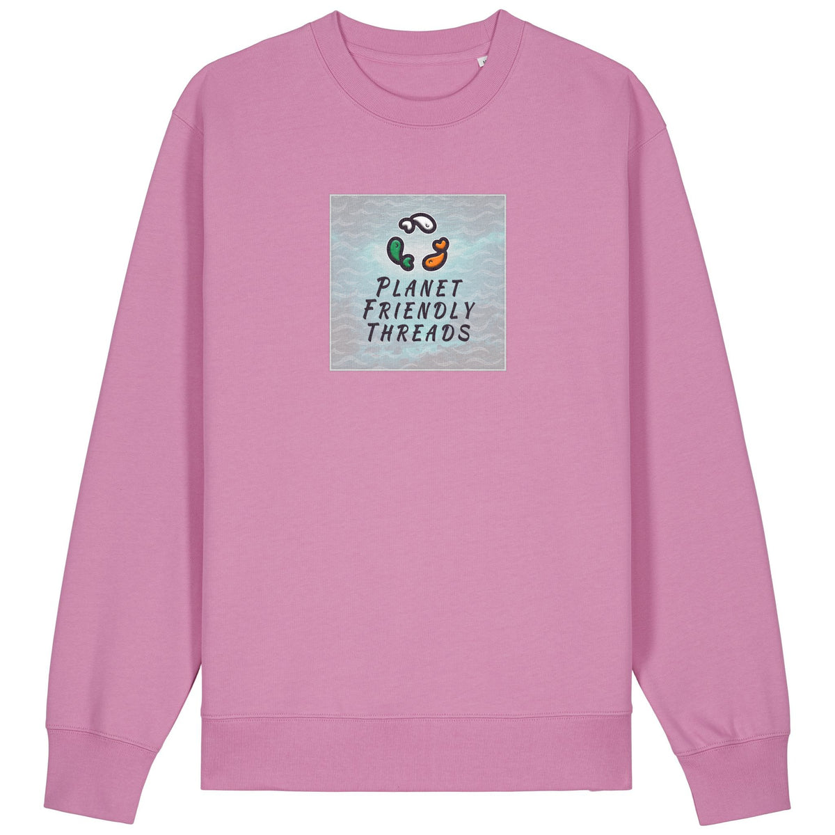 PFT Logo - SSSQUARE - Light Ocean | Jumper | Adult | Crewneck | 350gsm Medium Fit | Bubble Pink