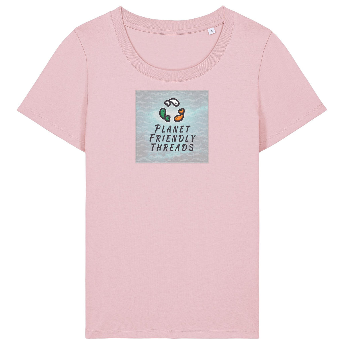 PFT Logo - SSSQUARE - Light Ocean | T-Shirt | Adult | Ladies Short Sleeve | 155gsm Fitted | Cotton Pink
