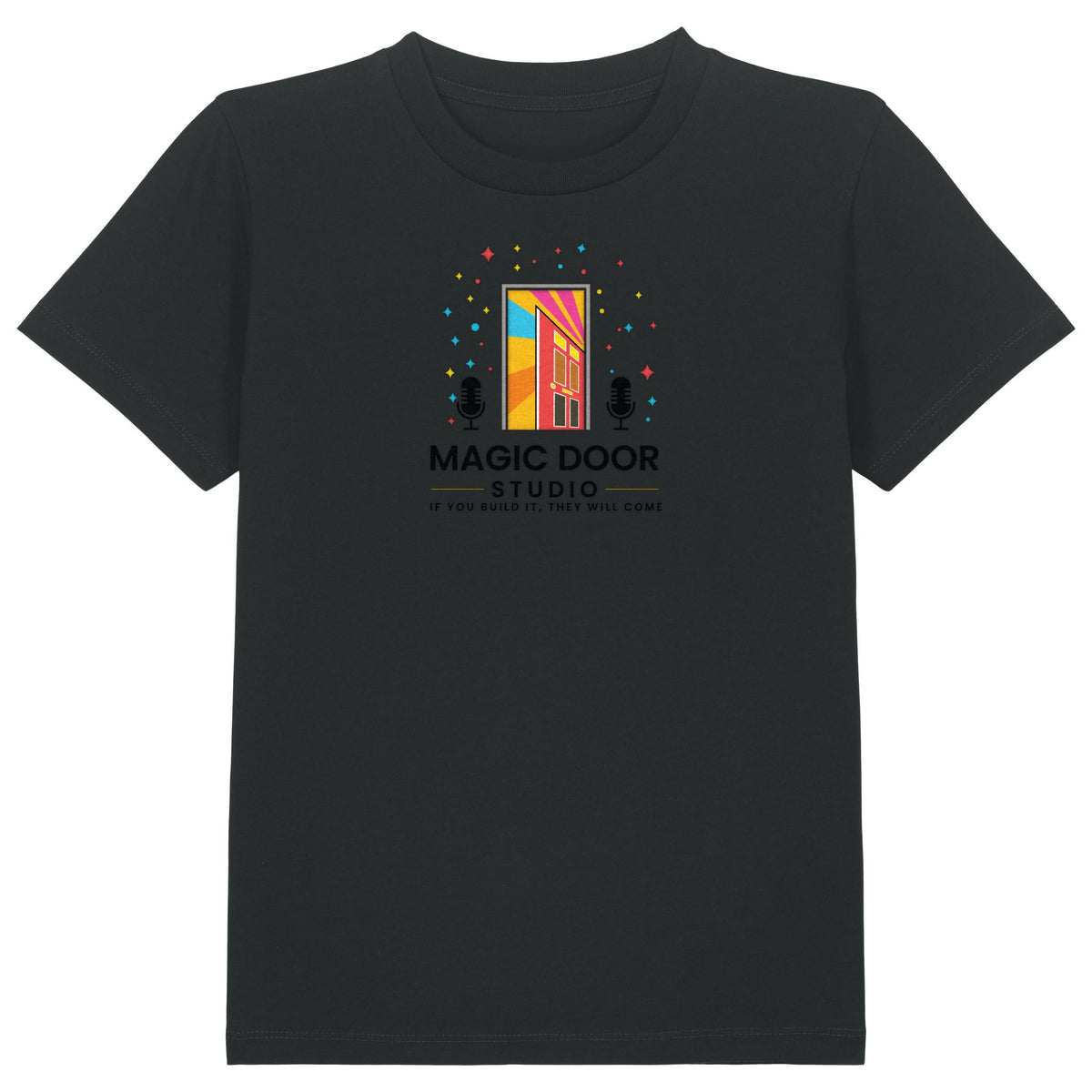 Magic Door Logo | T-Shirt | Kids | Crewneck Short Sleeve | 155gsm Medium Fit | Black