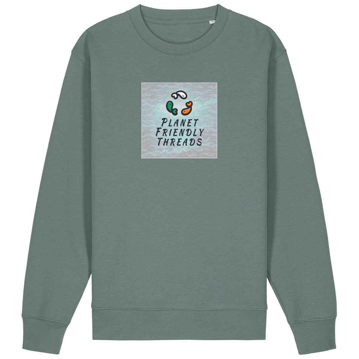 PFT Logo - SSSQUARE - Light Ocean | Jumper | Adult | Crewneck | 350gsm Medium Fit | Green Bay